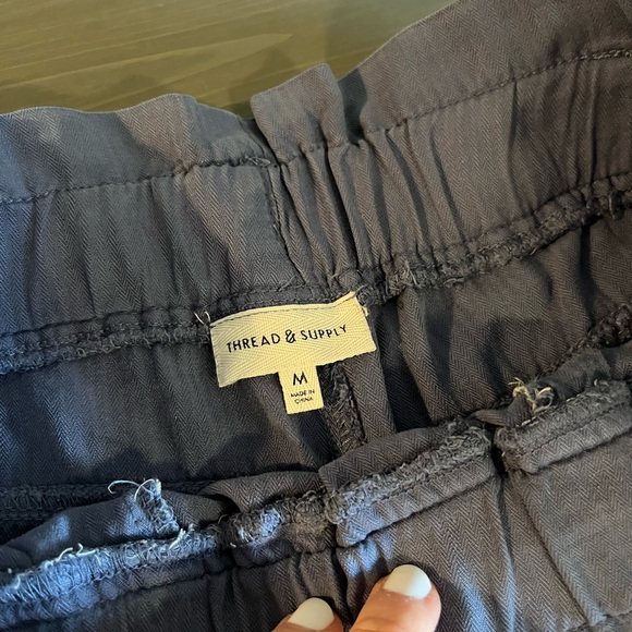 Thread & Supply Tie Waist Paper Bag Shorts - Picture 3 of 6